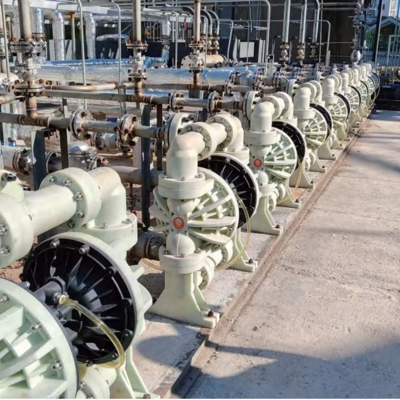 On-site installation of the pneumatic diaphragm pump
