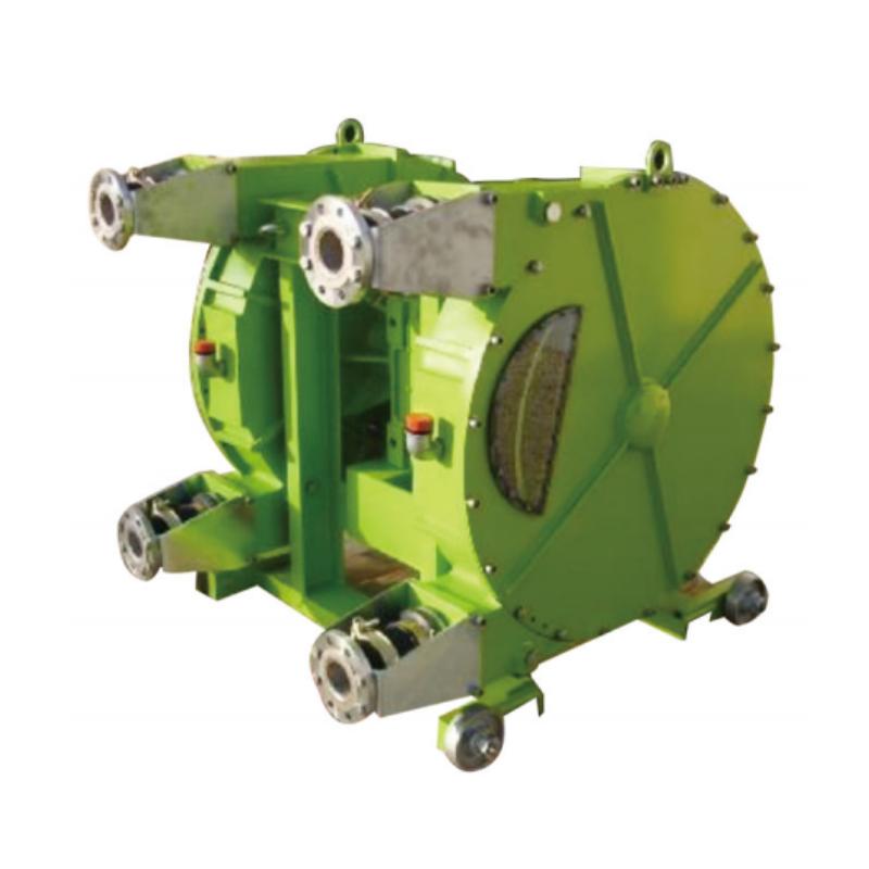 Heavy duty industrial peristaltic hose pump used for corrosive and abrasive slurry transfer in chemical, ceramic, lithium battery and water treatment industries